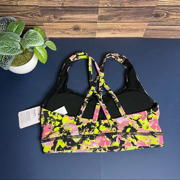 Lululemon Energy Bra Luxtreme NWT Size 4 Inflect Floral Highlight Yellow Multi - Picture 5 of 12